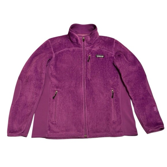 Patagonia Jackets & Blazers - PATAGONIA Purple R2 Fuzzy Fleece Jacket Full Zip Polartec Thermal Pro Women's L